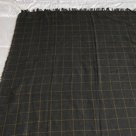 Ikea Varkrage Windowpane Plaid Throw Blanket Lightweight Gray Orange 45" x 65" - Picture 5 of 9